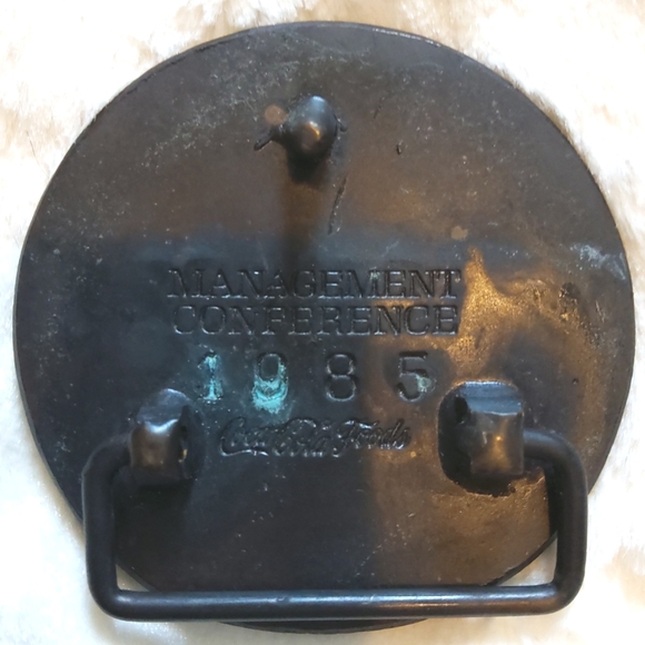 One-of-a-Kind Coca-Cola Globe Brass Belt buckle 1985 - Picture 3 of 7